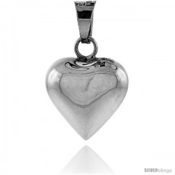 Sterling Silver 7/8 in Harmony Heart Pendant, with snake chain.