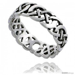 Sterling Silver Celtic Knot Wedding Band / Thumb Ring, 1/4 in wide