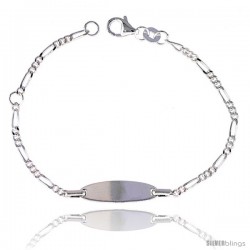 Sterling Silver Baby ID Bracelet with Heart Cut-Out