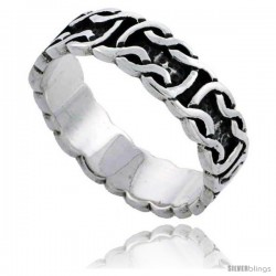 Sterling Silver Celtic Knot Wedding Band / Thumb Ring, 1/4 in wide -Style Tr496