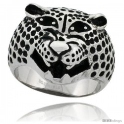 Surgical Steel Biker Ring Panther 3/4 in