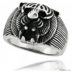 Surgical Steel Biker Ring Tiger 11/16 in