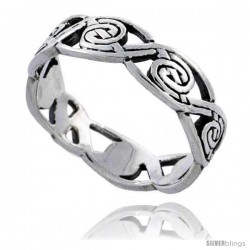 Sterling Silver Swirl Knot Wedding Band / Thumb Ring 3/16 in wide -Style Tr505