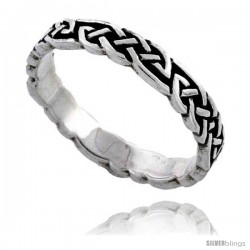 Sterling Silver Celtic Knot Wedding Band / Thumb Ring, 1/8 in wide -Style Tr508