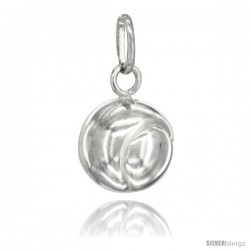 Sterling Silver Hollow Tennis Ball Charm Made in Italy 1/2 in Full Round