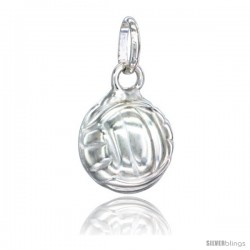 Sterling Silver Hollow Volleyball Charm Made in Italy 1/2 in Full Round