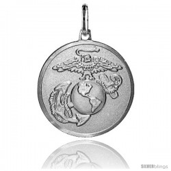 Sterling Silver US Marines Eagle, Globe & Anchor 7/8 in