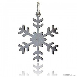 Sterling Silver Snowflake Charm Made in Italy, 7/8 in round