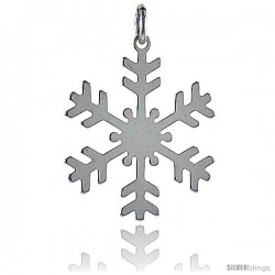 Sterling Silver Snowflake Charm Made in Italy, 1 1/4 in