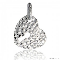 Sterling Silver Key-To-My-Heart Pendant Hammered-finish Made in Italy, 7/8 in tall -Style Ip201