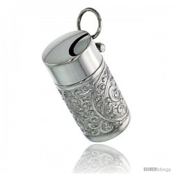 Sterling Silver Urn Pendant, Ash Container, 1 3/16" (31 mm) tall