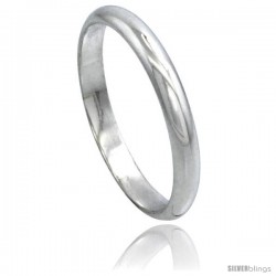 Sterling Silver 3 mm High Dome Wedding Band Thumb Ring