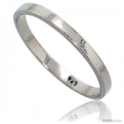 Sterling Silver 2.2 mm Flat Wedding Band Thumb Ring