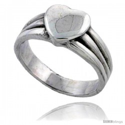 Sterling Silver Heart Ring 3/8 wide