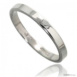 Sterling Silver 3 mm Flat Wedding Band Thumb Ring