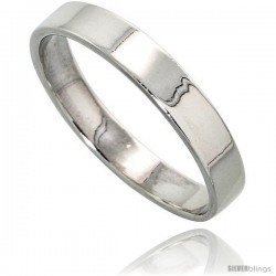 Sterling Silver 4 mm Flat Wedding Band Thumb Ring