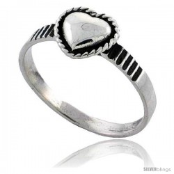 Sterling Silver Heart Ring 5/16 in wide