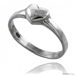 Sterling Silver Heart Ring 1/4 in wide