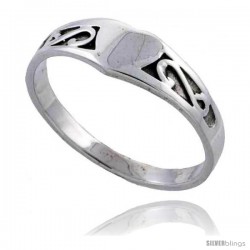 Sterling Silver Celtic Knot Heart Ring 3/16 in wide