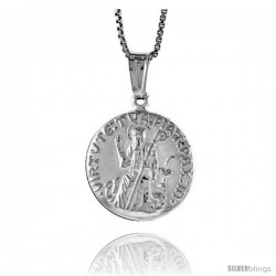 Sterling Silver St. Jude Medal, Made in Italy. 5/8 in. (17 mm) in Diameter.