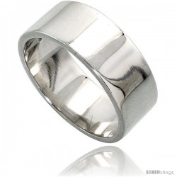 Sterling Silver 8 mm Flat Wedding Band