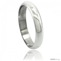 Sterling Silver 4 mm High Dome Wedding Band Thumb Ring