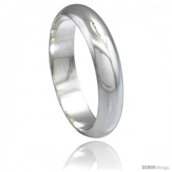Sterling Silver 5 mm High Dome Wedding Band Thumb Ring
