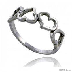 Sterling Silver Heart Cut-outs Ring