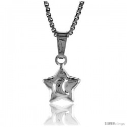 Sterling Silver Teeny Star Pendant, Made in Italy. 1/4 in. (7 mm) Tall -Style Iph133