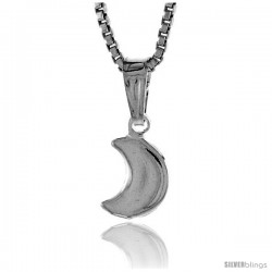 Sterling Silver Teeny Crescent Moon Pendant, Made in Italy. 1/4 in. (7 mm) Tall -Style Iph147
