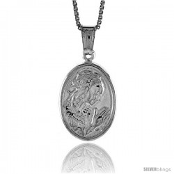 Sterling Silver A Praying Pendant, Made in Italy. 11/16 in. (18 mm) Tall