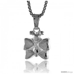 Sterling Silver Teeny Butterfly Pendant, Made in Italy. 3/8 in. (10 mm) Tall -Style Iph175