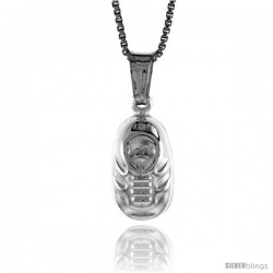 Sterling Silver Small Tennis Shoe Pendant, Made in Italy. 9/16 in. (14 mm) Tall