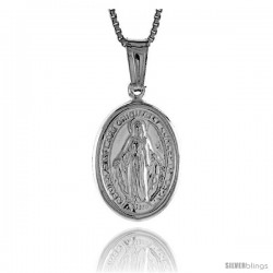 Sterling Silver Immaculate Concepcion Medal, Made in Italy. 11/16 in. (18 mm) Tall