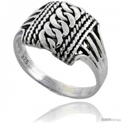 Sterling Silver Braided Square Ring