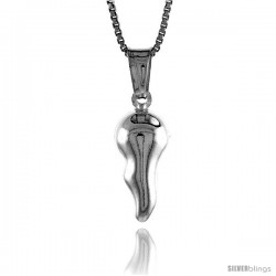 Sterling Silver Ice Cream Cone Pendant, Made in Italy. 9/16 in. (15 mm) Tall