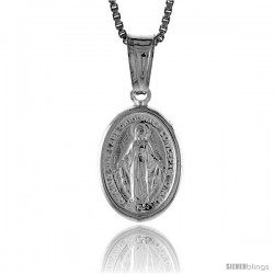 Sterling Silver Immaculate Concepcion Medal, Made in Italy. 9/16 in. (14 mm) Tall