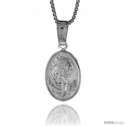 Sterling Silver A Praying Pendant, Made in Italy. 9/16 in. (14 mm) Tall