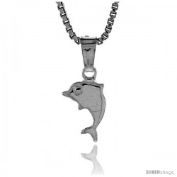 Sterling Silver Teeny Dolphin Pendant, Made in Italy, 5/16 in. (8 mm) Tall