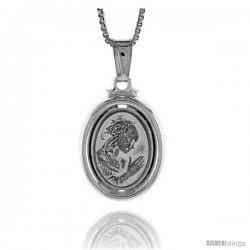 Sterling Silver A Praying Pendant, Made in Italy. 3/4 in. (19 mm) Tall