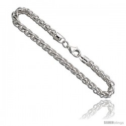 Sterling Silver Wheat Chain Necklaces & Bracelets 5mm Heavy Gauge Half Round Wire Nickel Free