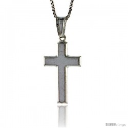 Sterling Silver Cross Pendant, Made in Italy. 15/16 in. (23 mm) Tall