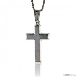 Sterling Silver Cross Pendant, Made in Italy. 7/8 in. (22 mm) Tall
