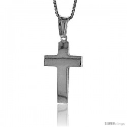 Sterling Silver Cross Pendant, Made in Italy. 7/8 in. (22 mm) Tall -Style Iph64
