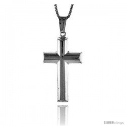 Sterling Silver Cross Pendant, Made in Italy. 1 1/8 in. (29 mm) Tall