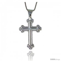 Sterling Silver Cross Pendant, Made in Italy. 1 5/16 in. (33 mm) Tall