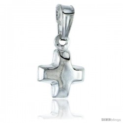 Sterling Silver Teeny Cross Pendant, Made in Italy. 5/16 in. (8 mm) Tall -Style Iph75