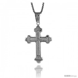 Sterling Silver Cross Pendant, Made in Italy. 1 in. (25 mm) Tall -Style Iph79