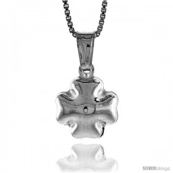 Sterling Silver Small Cross Pendant, Made in Italy. 1/2 in. (12 mm) Tall