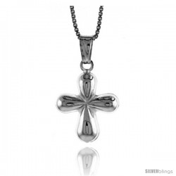Sterling Silver Cross Pendant, Made in Italy. 5/8 in. (17 mm) Tall